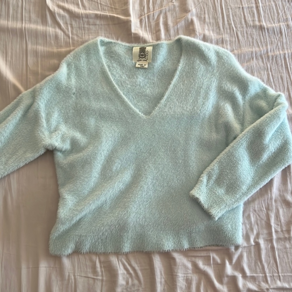 SOFT baby blue cropped sweater